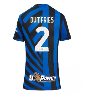 Inter Milan Denzel Dumfries #2 Primera Equipación Mujer 2024-25 Manga Corta